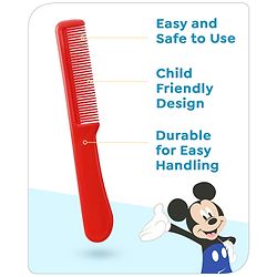 Babyhug Disney Mickey Mouse Easy Grip Hair Brush & Comb - Red