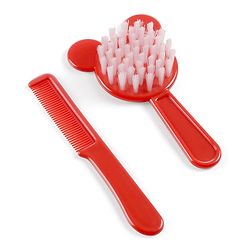 Babyhug Disney Mickey Mouse Easy Grip Hair Brush & Comb - Red