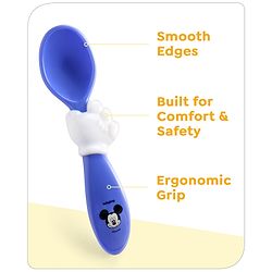 Babyhug Disney Mickey Mouse Printed Fork & Spoon - Blue