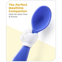 Babyhug Disney Mickey Mouse Printed Fork & Spoon - Blue