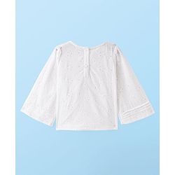 Babyhug Full Sleeves Schifli Top - White