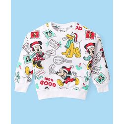 Babyhug Disney Cotton Knit Full Sleeves T-Shirt & Lounge Pants Set With Mickey Mouse Graphics - Red & White