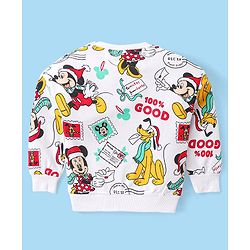 Babyhug Disney Cotton Knit Full Sleeves T-Shirt & Lounge Pants Set With Mickey Mouse Graphics - Red & White