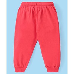 Babyhug Disney Cotton Knit Full Sleeves T-Shirt & Lounge Pants Set With Mickey Mouse Graphics - Red & White