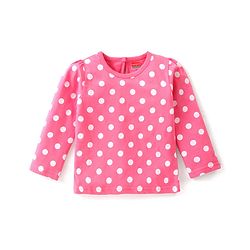 Babyhug Cotton Knit Full Sleeves T-Shirt with Floral & Polka Dots Print Pack of 3 - Navy Blue  Pink & Orange