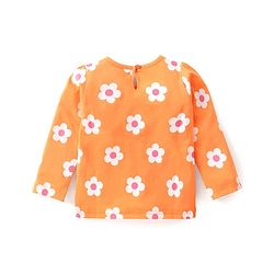 Babyhug Cotton Knit Full Sleeves T-Shirt with Floral & Polka Dots Print Pack of 3 - Navy Blue  Pink & Orange