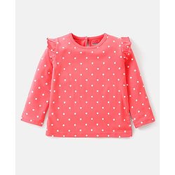 Babyhug Cotton Knit Full Sleeves Top with Floral & Polka Dots Print Pack of 3 - Pink Blue & Dark Pink