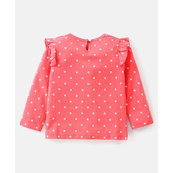 Babyhug Cotton Knit Full Sleeves Top with Floral & Polka Dots Print Pack of 3 - Pink Blue & Dark Pink