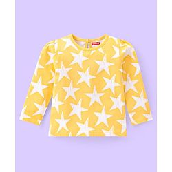 Babyhug Cotton Knit Full Sleeves Tops with Star & Text Print Pack of 3 - Navy Yellow & Red
