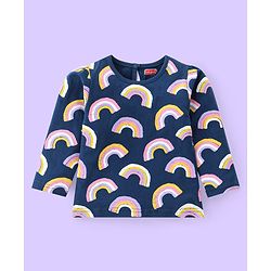 Babyhug Cotton Knit Full Sleeves Tops with Star & Text Print Pack of 3 - Navy Yellow & Red