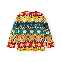Babyhug Cotton Knit Full Sleeves Night Suit with Christmas Print - Multicolour