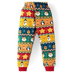 Babyhug Cotton Knit Full Sleeves Night Suit with Christmas Print - Multicolour