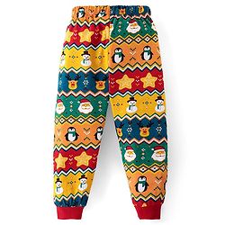 Babyhug Cotton Knit Full Sleeves Night Suit with Christmas Print - Multicolour