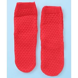 Cute Walk by Babyhug Anti-Bacterial Ankle Length Solid Color Socks Pack of 3 - Red White & Black