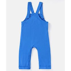 Babyhug Marvel Single Jersey Knit Half Sleeves T-Shirt & Dungaree with Text & Avenger Graphics - Blue