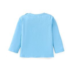 Babyhug Disney Single Jersey Knit Full Sleeves Night Suit With Mickey Mouse Graphics - Light Blue
