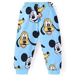 Babyhug Disney Single Jersey Knit Full Sleeves Night Suit With Mickey Mouse Graphics - Light Blue