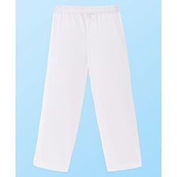 Babyhug Cotton Woven Full Sleeves Schiffli Kurta Pyjama Set - White