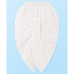 Babyhug Cotton Woven Schiffli Full Sleeves Embroidered Kurta Dhoti Set - White