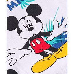 Babyhug Disney Single Jersey Knit Full Sleeves Night Suits With Mickey Mouse Graphics - White