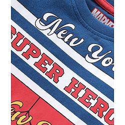Babyhug Marvel Cotton Knit Raglan Sleeves Night Suit With Spider Man Graphics - Red & Blue