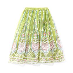 Babyhug Woven  Sleeveless Net Embroidered Choli Lehenga & Dupatta Set - Lime Green