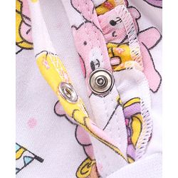 Babyhug 100% Cotton Knit Full Sleeves Rompers with Polka Dots & Bear Print Pack of 2 - Pink & White