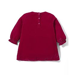 Babyhug Woven Full Sleeves Solid Colour Frock with Stockings & Head Band - Maroon