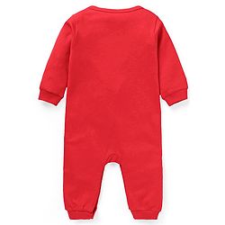 Babyhug 100% Cotton Knit Full Sleeves Rompers with Striped & Bear Print Pack of 2 - Red Green & White
