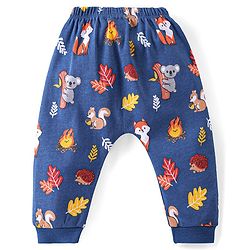 Babyhug 100% Cotton Full Sleeves Onesies with Leggings  & Cap Mitten Booties Koala Print - Red & Navy