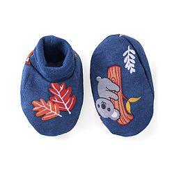 Babyhug 100% Cotton Full Sleeves Onesies with Leggings  & Cap Mitten Booties Koala Print - Red & Navy