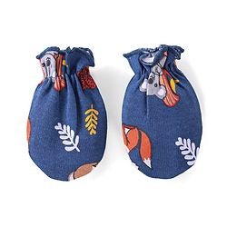 Babyhug 100% Cotton Full Sleeves Onesies with Leggings  & Cap Mitten Booties Koala Print - Red & Navy