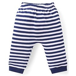Babyhug 100% Cotton Knit Full Sleeves  Booties Striped &  Dino Printed Onesie with Leggings Pair of Mittens & Booties - Red
