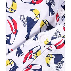 Babyhug Cotton Woven Half Sleeves Birds Printed Shirt -White
