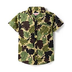 Babyhug Cotton Knit Full Sleeves Tropical Theme Printed Shirt - Green