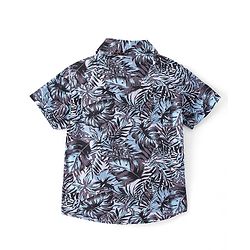 Babyhug Cotton Woven Half Sleeves Leaves Printed Shirt - Grey