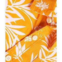Babyhug Cotton Knit Half Sleeves Regular Collar Shirt Floral Print- Yellow