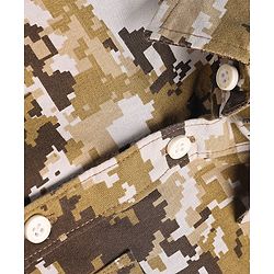 Babyhug Cotton Woven Half Sleeves Camouflage Printed Shirt - Brown & White