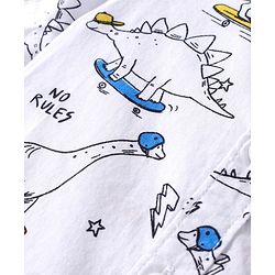 Babyhug Cotton Woven Half Sleeves Dino Printed Shirt -White