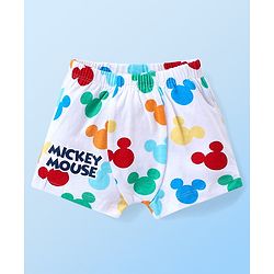 Babyhug Disney Cotton Knit Briefs with Striped &  Mickey Mouse Graphics Pack of 3 - Light Blue & White