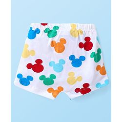 Babyhug Disney Cotton Knit Briefs with Striped &  Mickey Mouse Graphics Pack of 3 - Light Blue & White