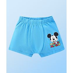 Babyhug Disney Cotton Knit Briefs with Striped &  Mickey Mouse Graphics Pack of 3 - Light Blue & White