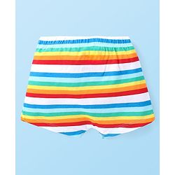 Babyhug Disney Cotton Knit Briefs with Striped &  Mickey Mouse Graphics Pack of 3 - Light Blue & White