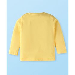 Babyhug Disney Single Jersey Knit Full Sleeves Mickey Mouse Printed T-Shirt &  Full Length Dungaree - White & Yellow