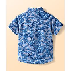 Babyhug Cotton Woven Half Sleeves Shirt with Tropical Theme Print - Blue