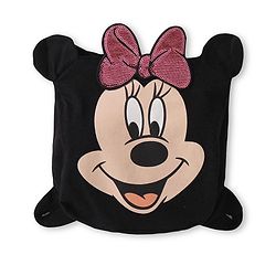 Babyhug Disney Single Jersey Knit Full Sleeves Top & Joggers Set With Minnie Mouse Graphics & Functional Bag Applique - Pink & Lavender