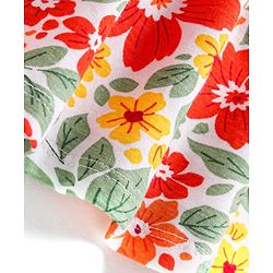 Babyhug Single Jersey Knit Full Sleeves Frock With Floral Print - Multicolor