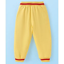 Babyhug Marvel Cotton Knit Full Sleeves T-Shirt & Joggers Set With Spider Man Graphics - White & Yellow