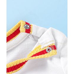 Babyhug Marvel Cotton Knit Full Sleeves T-Shirt & Joggers Set With Spider Man Graphics - White & Yellow