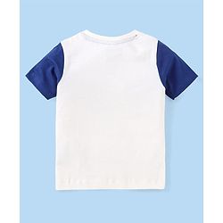 Babyhug Terry Knit Full Sleeves Tropical Theme & Text  Printed Hooded Sweatjacket & Lounge Pant with T-Shirt - Navy Blue